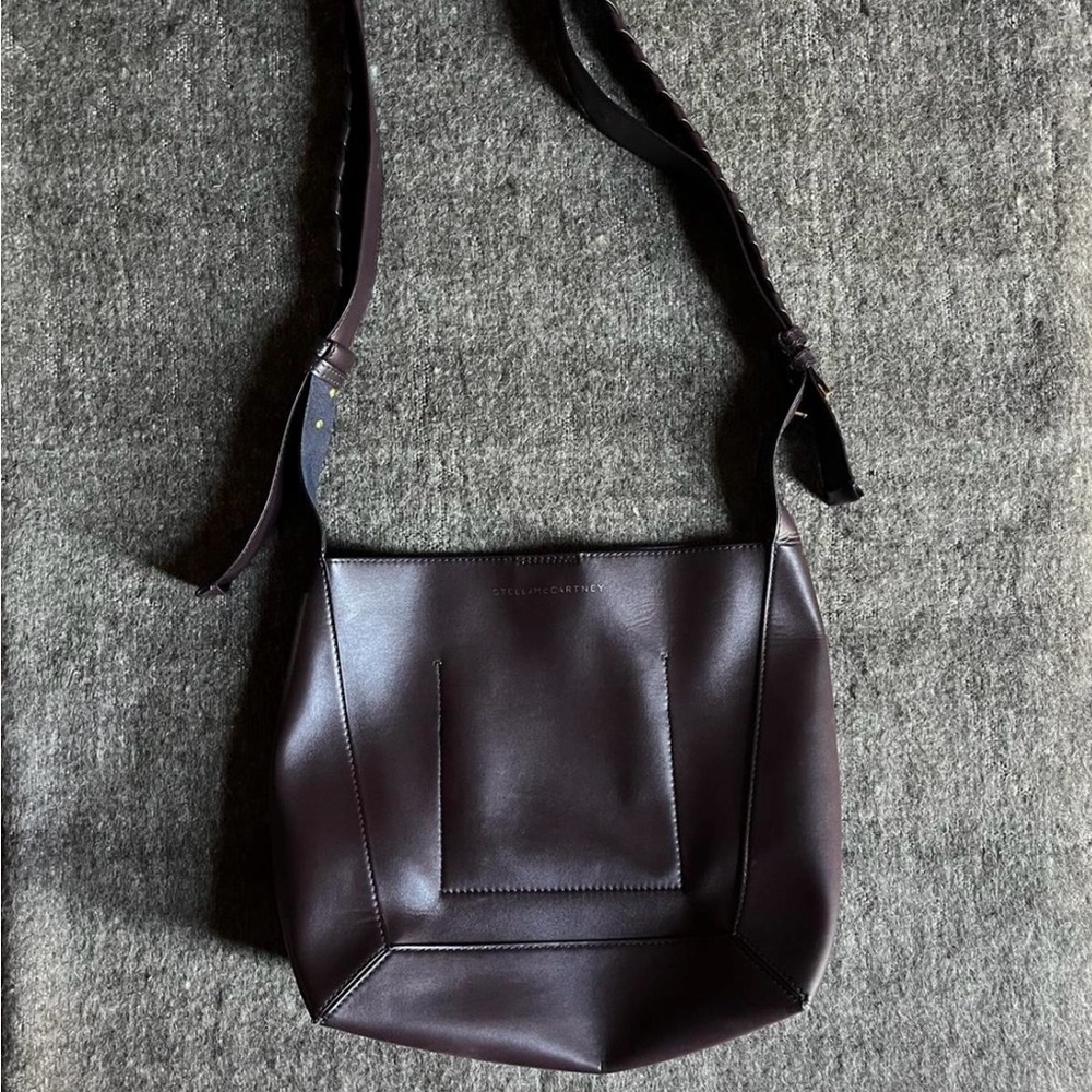 Stella McCartney Dark Purple Leather Hobo Bag